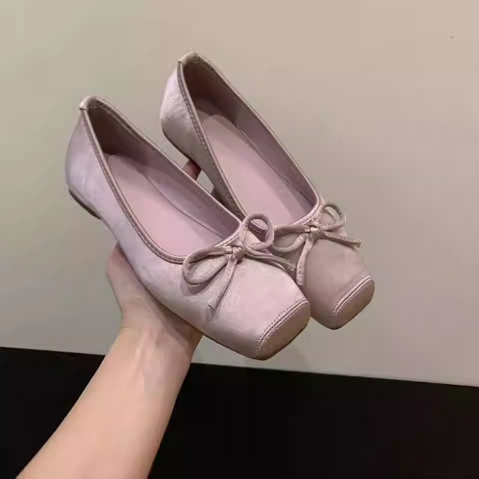 Dance Shoes 3CM Internal Height Increae, Oft Apricot-colored Evening Hoe For Women, 2026 New Pring-ummer Red Atin Ballet_voghion.com