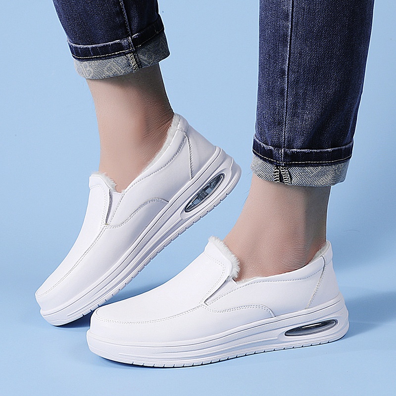 Neue luftgepolsterte Herren-Sneaker, Herbst und Winter, mit zusätzlichem Fleecefutter, verdickt, rutschfest, atmungsaktiv, weiche Sohle_voghion.com