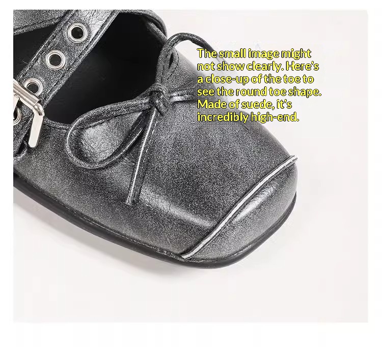 Women's Retro Ballet Dance Shoes With Bow And Square Toe_voghion.com
