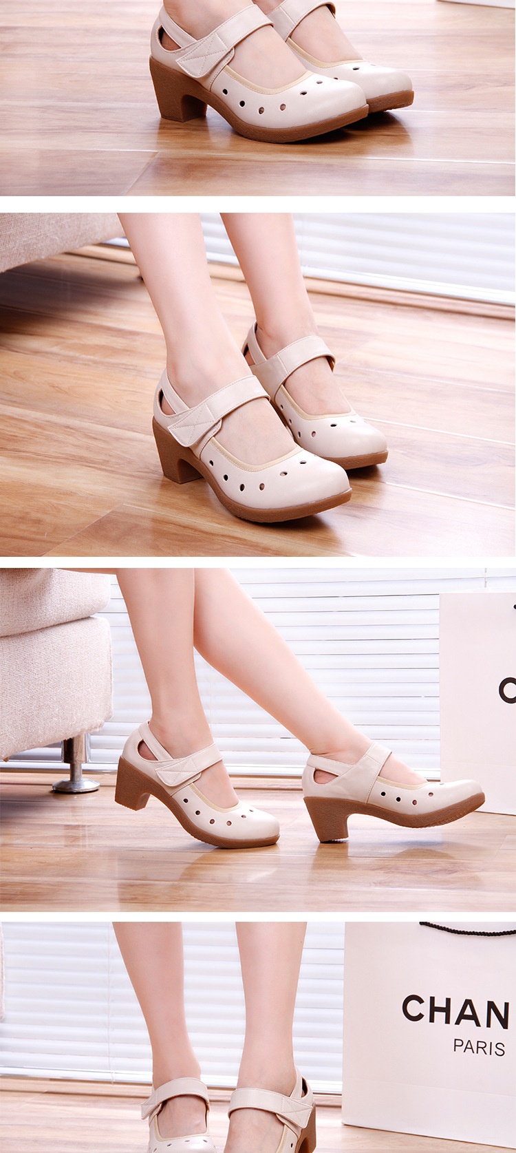 Comfortable Women's Square Toe Dance Shoes With Medium Heel_voghion.com