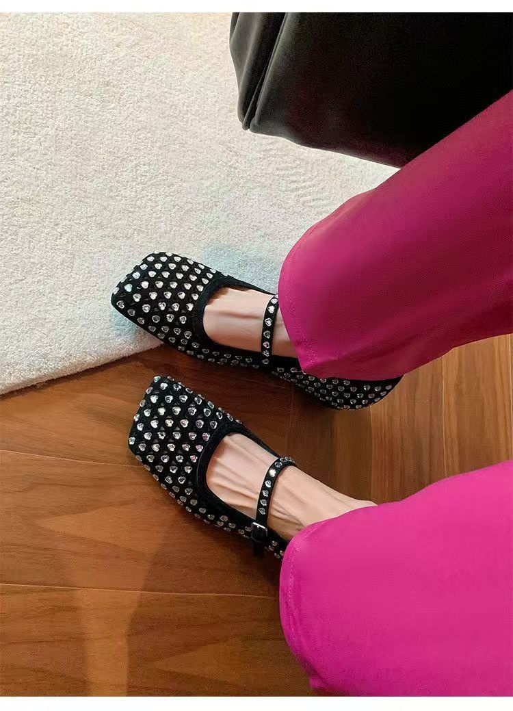 Damskor mary jane för dans i äkta läder med strass_voghion.com