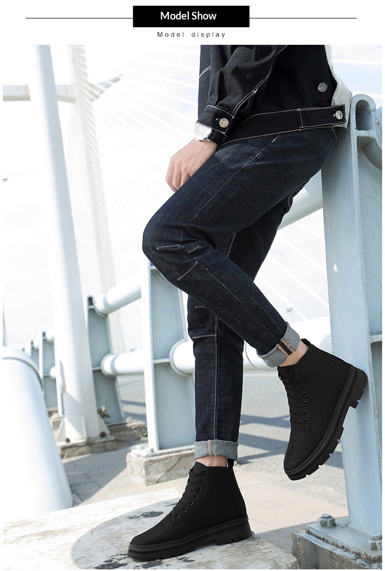 Men's Breathable High-top Sneakers Casual Height-increasing Shoes_voghion.com