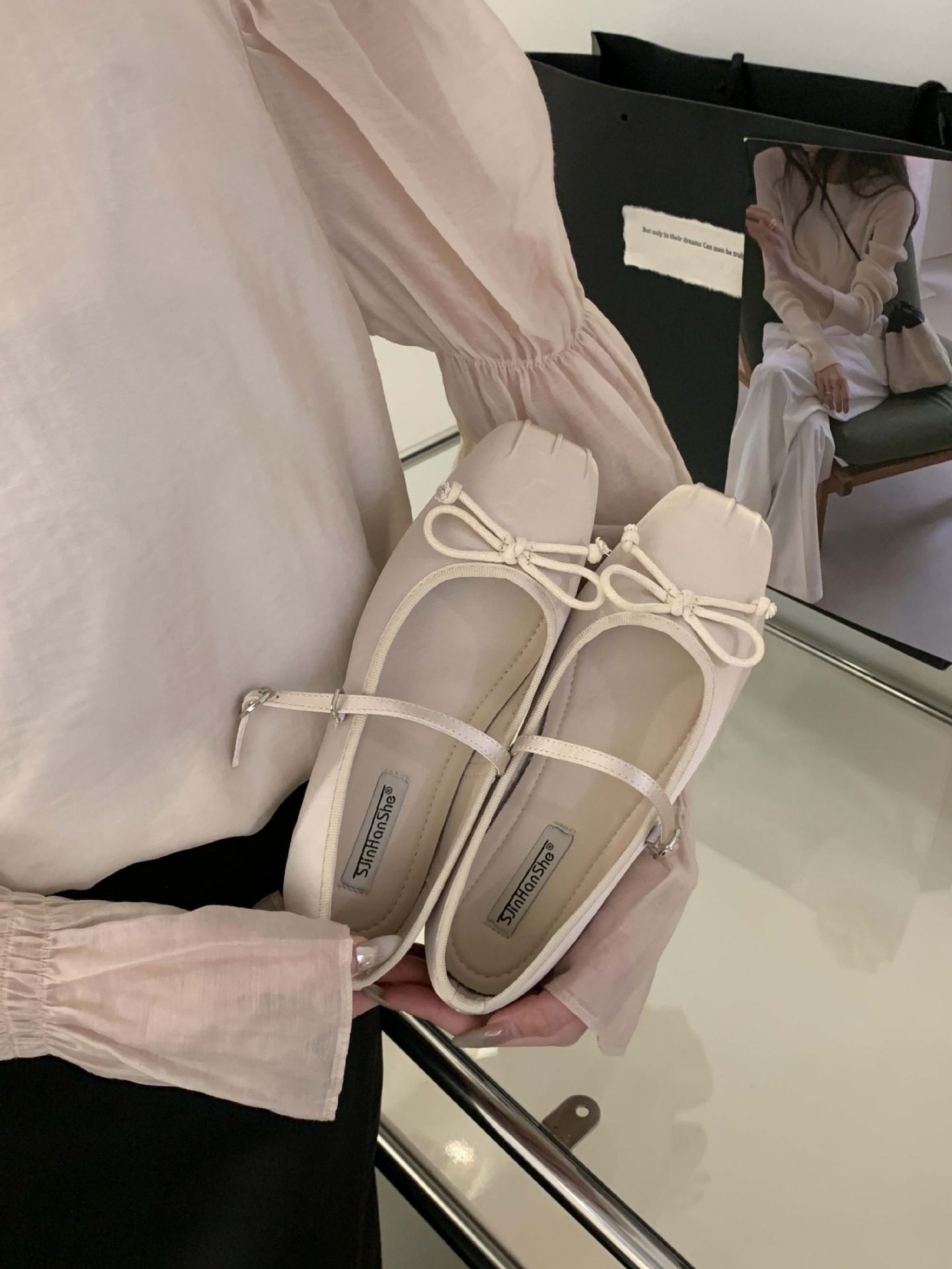 Women's Satin Square Toe Ballet Dance Shoes Fairy Style Flat_voghion.com