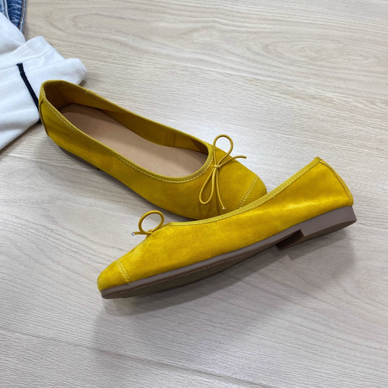 Chaussures de danse ballerines à nœud avec semelle souple_voghion.com