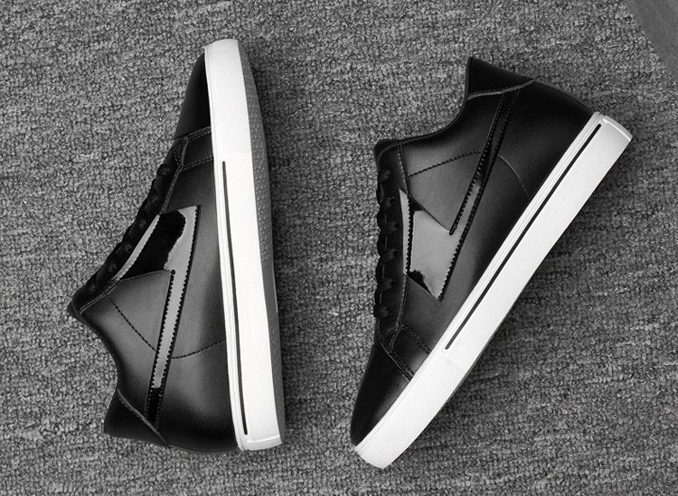 Men's Casual Height Increasing Sneakers Breathable Cowhide Shoes_voghion.com