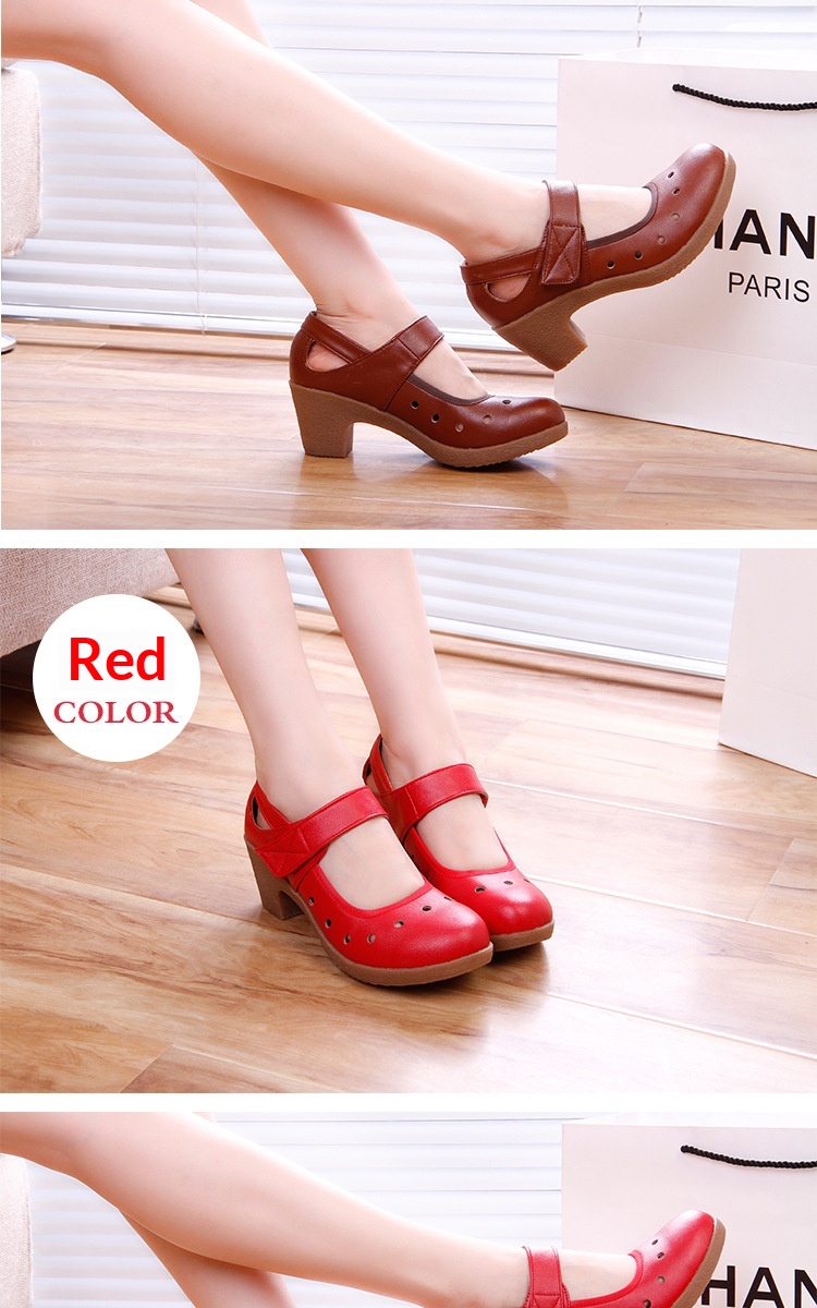 Comfortable Women's Square Toe Dance Shoes With Medium Heel_voghion.com