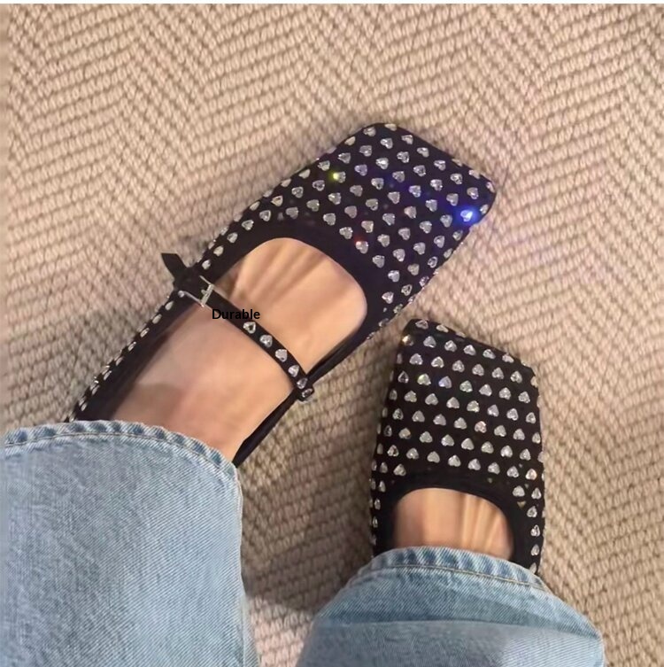 Damskor mary jane för dans i äkta läder med strass_voghion.com