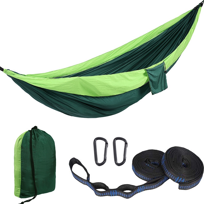 Vente directe d'usine PeakGo : hamac double ultra-léger et portable en nylon parachute bicolore pour le camping en extérieur_voghion.com