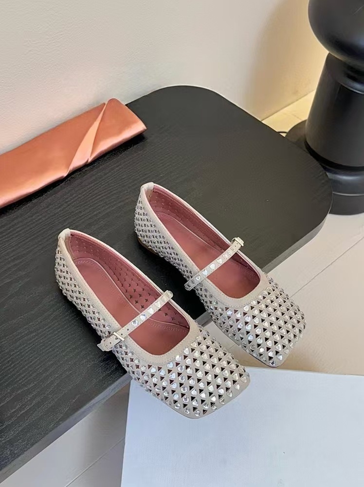 Damskor mary jane för dans i äkta läder med strass_voghion.com