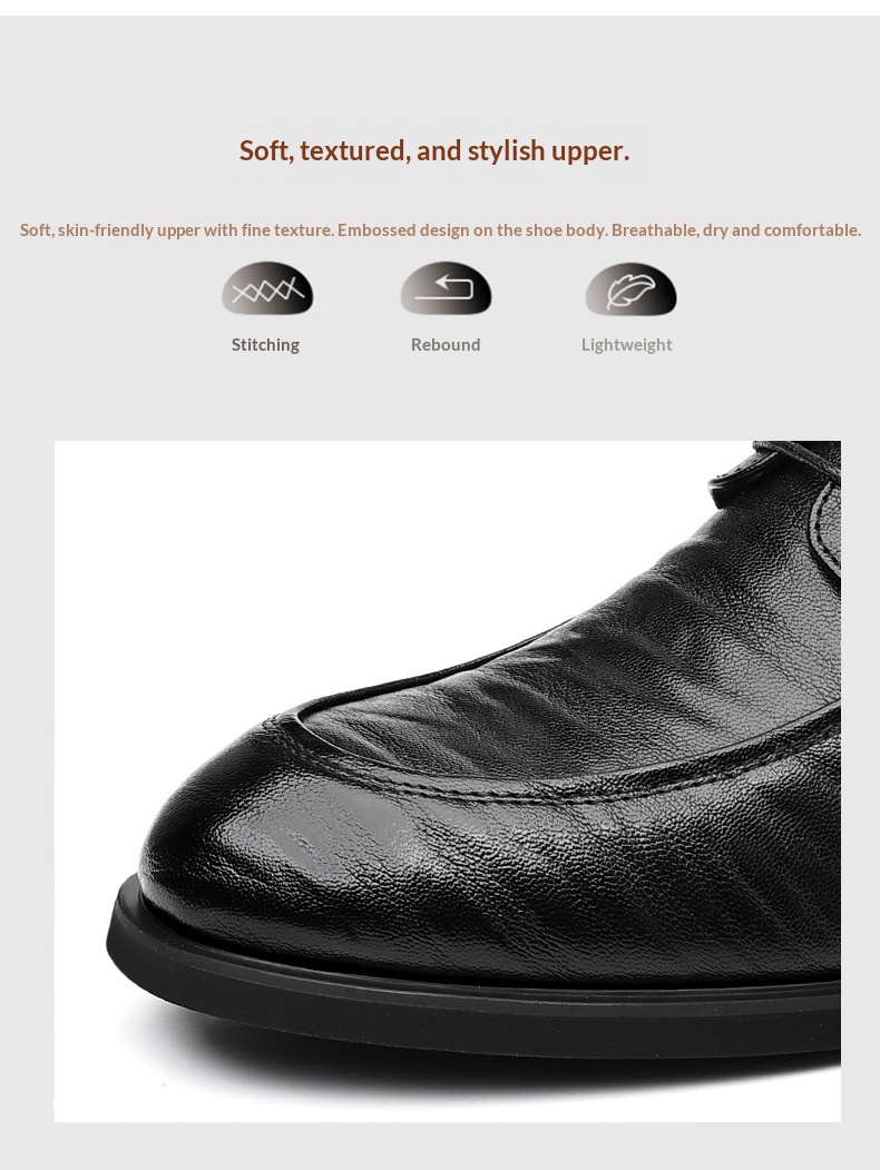 Men's Retro Leather Casual Shoes Lace-up Business Formal Style_voghion.com