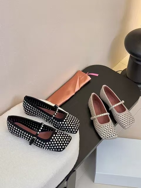 Damskor mary jane för dans i äkta läder med strass_voghion.com