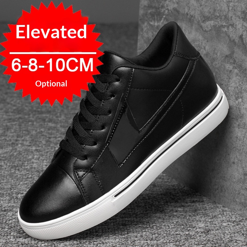 Summer Increasing 10cm Men's Casual Sports Shoes Invisible 6 Breathable Cowhide Height Increase Sneakers 8cm_voghion.com