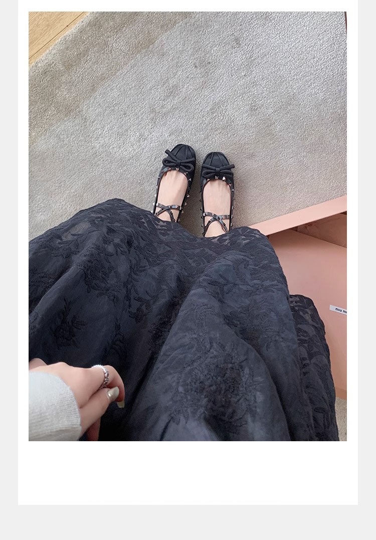 Dansskor för damer v-style nitade mary jane ballerinaskor_voghion.com