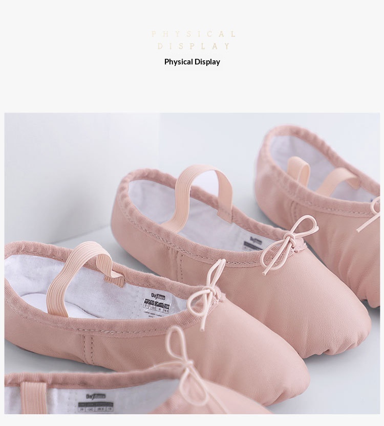 Chaussons de danse classique fille en cuir souple pour ballet_voghion.com