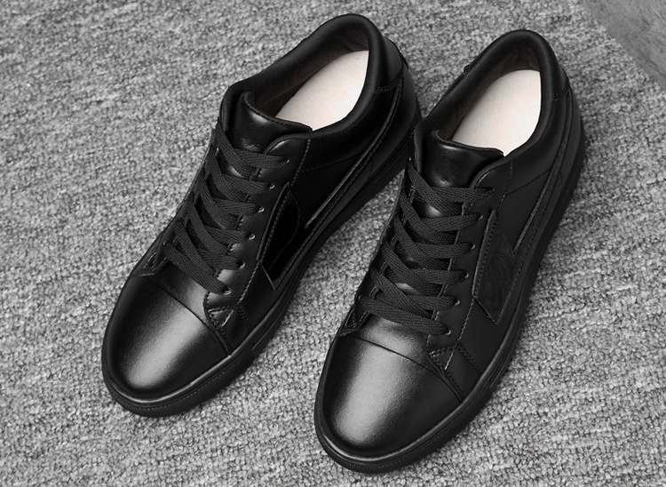 Men's Casual Height Increasing Sneakers Breathable Cowhide Shoes_voghion.com