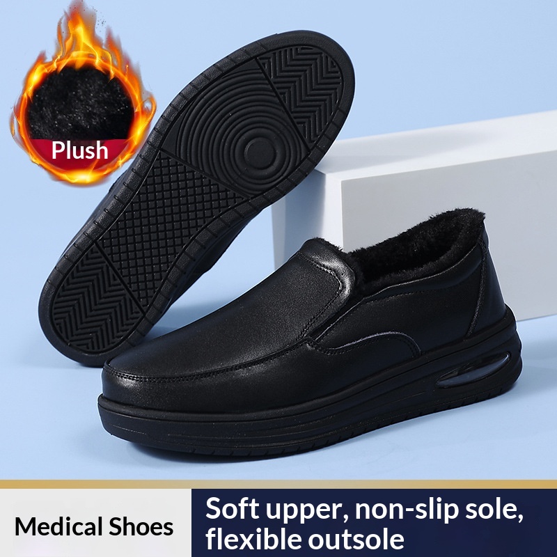 Neue luftgepolsterte Herren-Sneaker, Herbst und Winter, mit zusätzlichem Fleecefutter, verdickt, rutschfest, atmungsaktiv, weiche Sohle_voghion.com