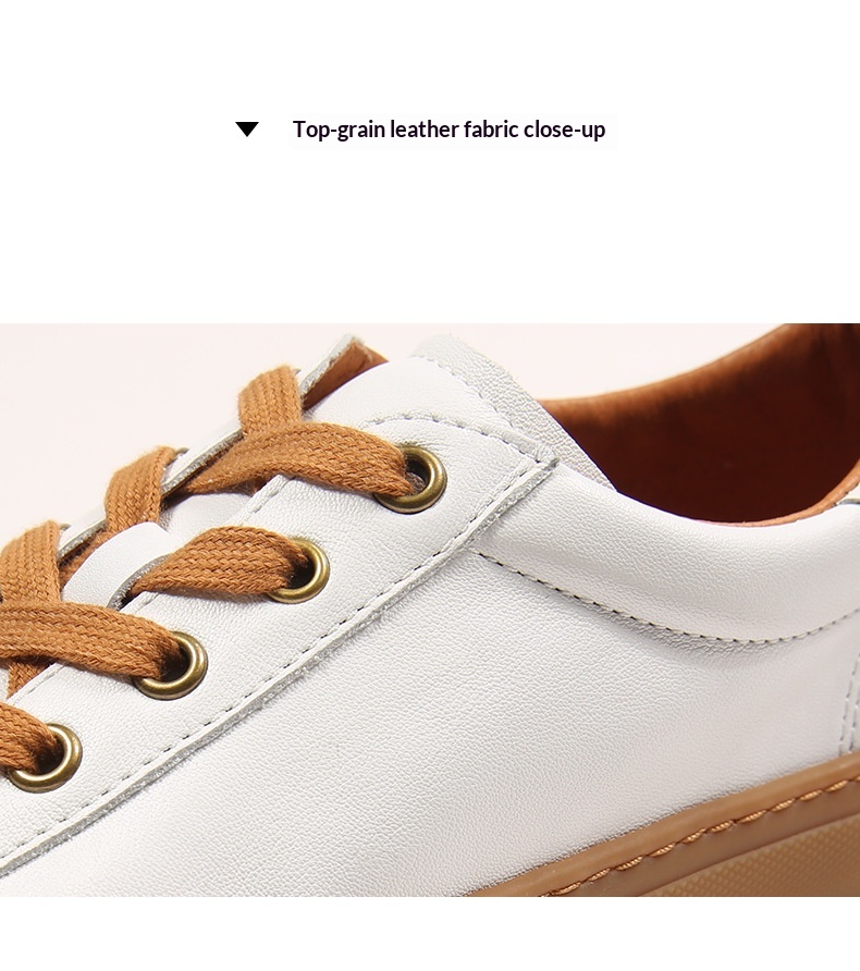 Baskets homme en cuir véritable, chaussures de skate blanches_voghion.com