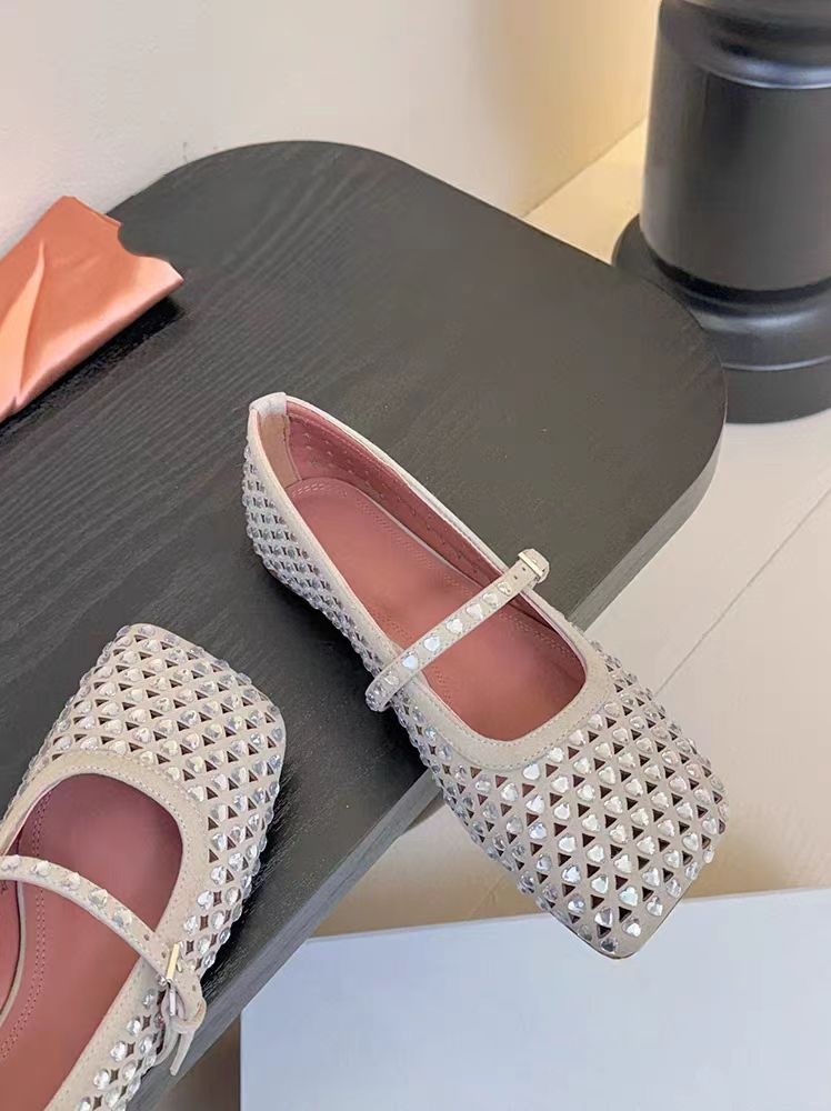 Damskor mary jane för dans i äkta läder med strass_voghion.com