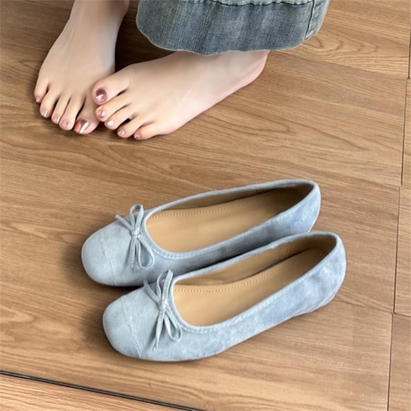 Czerwone buty do tańca damskie, baletowe, podwyższające, jesień 2025, nowe, chiński styl, delikatna kokarda, płytkie, pojedyncze buty, mokasyny_voghion.com
