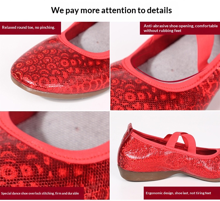 Rote Lederschuhe Für Damen Zum Tanzen Mit Weicher Sohle Und Absatz_voghion.com