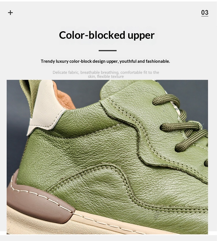 Echte Leder High Top Herren Sneaker Freizeitschuhe Vielseitig_voghion.com