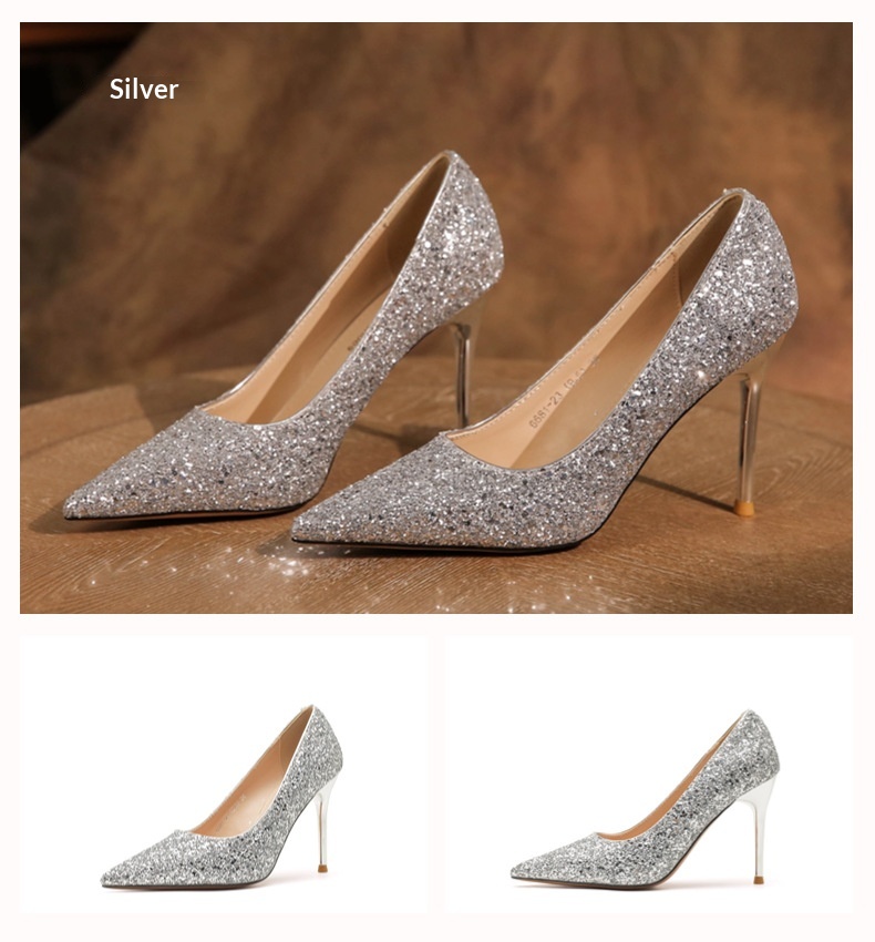 Scarpe da sposa con strass e tacco a spillo stile francese_voghion.com