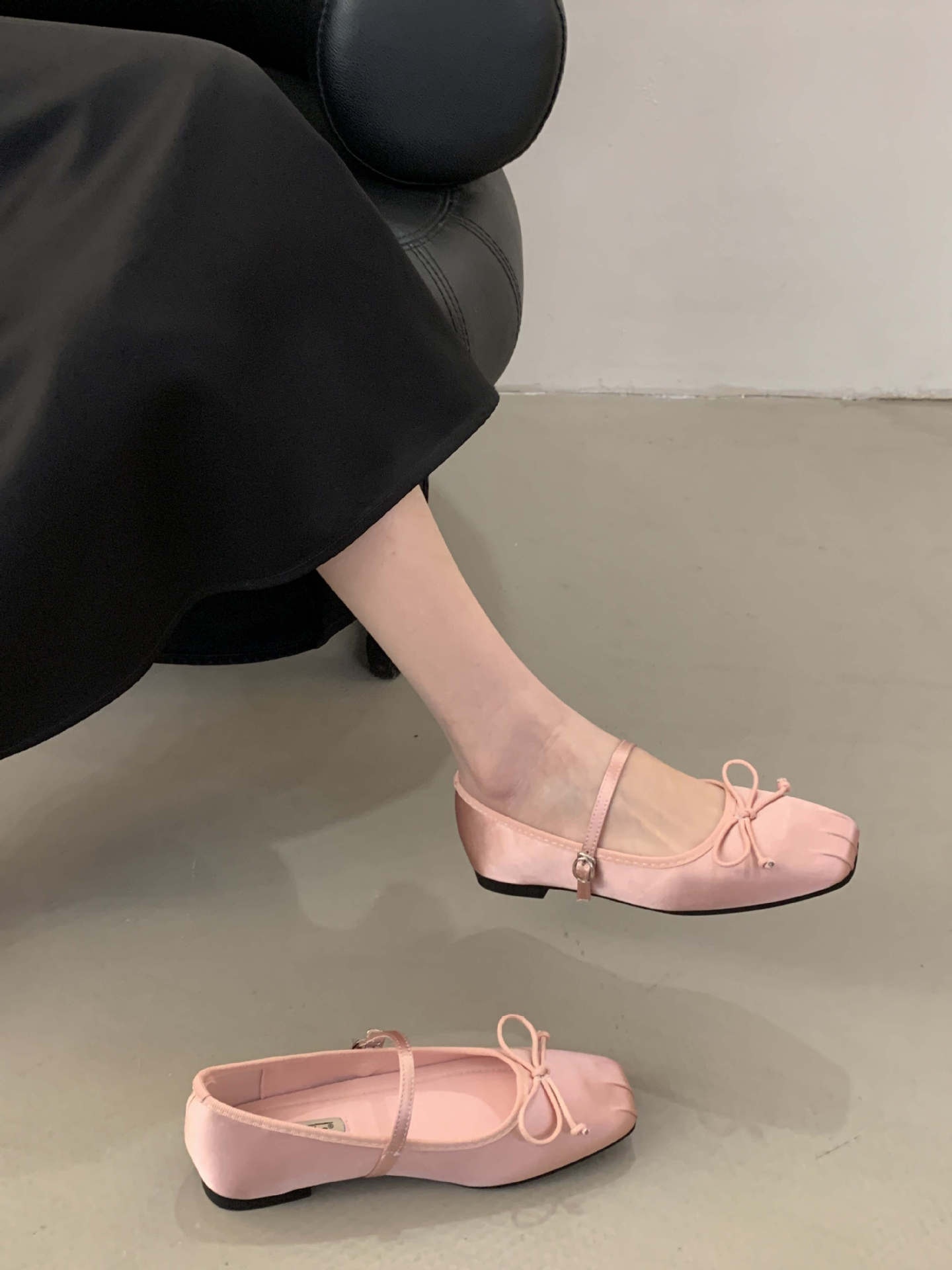 Women's Satin Square Toe Ballet Dance Shoes Fairy Style Flat_voghion.com