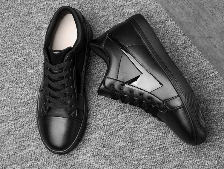 Men's Casual Height Increasing Sneakers Breathable Cowhide Shoes_voghion.com