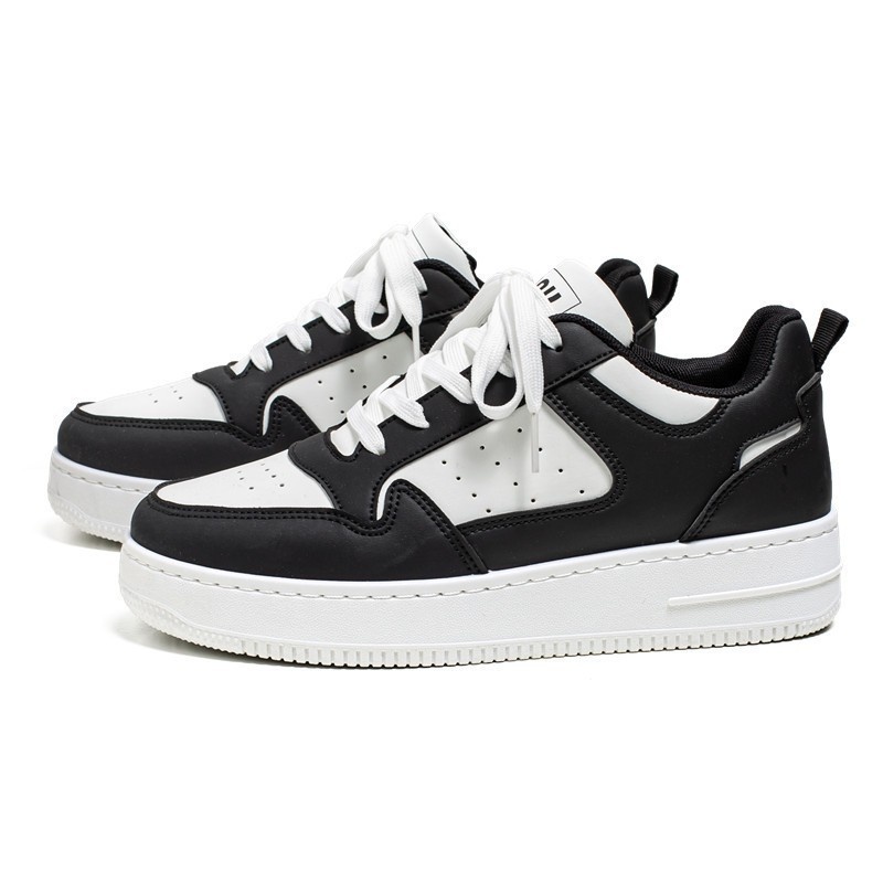 Men's 2026 Spring New Breathable White Sneakers For Male Students, Trendy Versatile Thick-Soled Sports Casual Low-Top_voghion.com