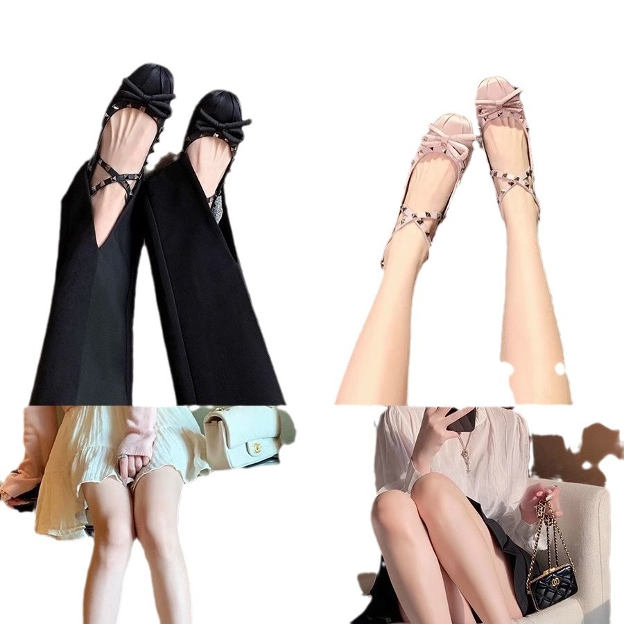 Dance Shoes Grape Mom's 2026 New V-Style Rivet Flats For Women, Shallow Mary Jane Ballet Flats, Work Shoes_voghion.com