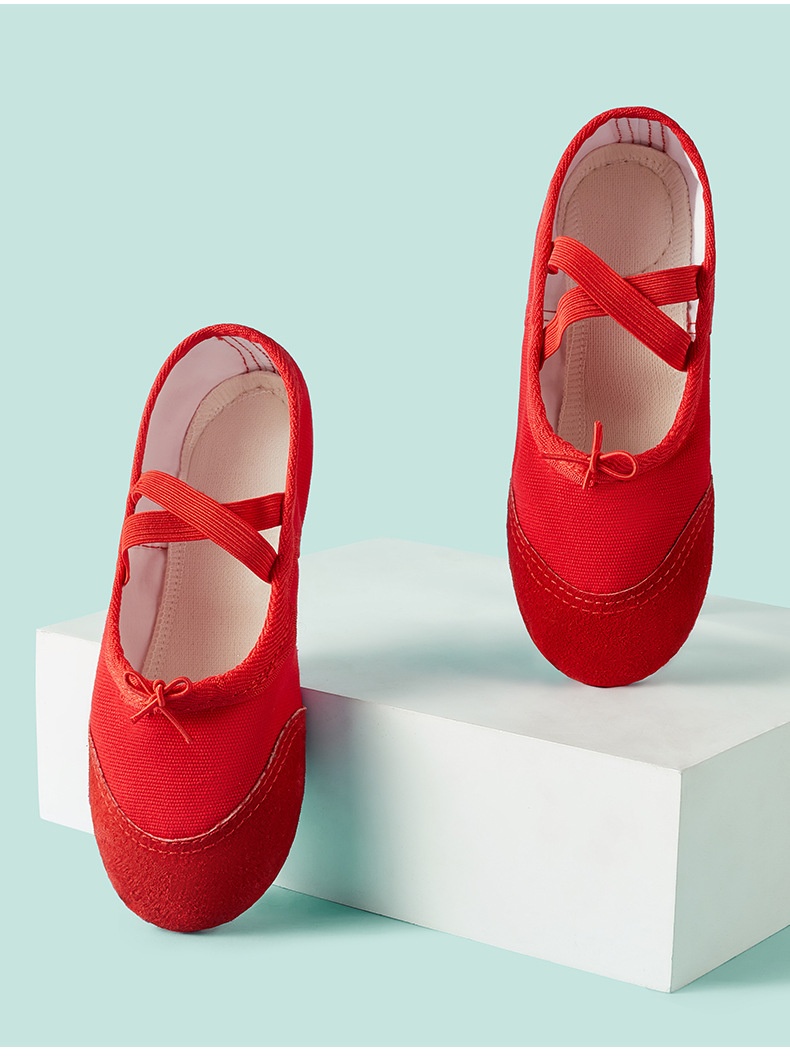 Sapatilhas de ballet para crianças com sola macia estilo étnico_voghion.com