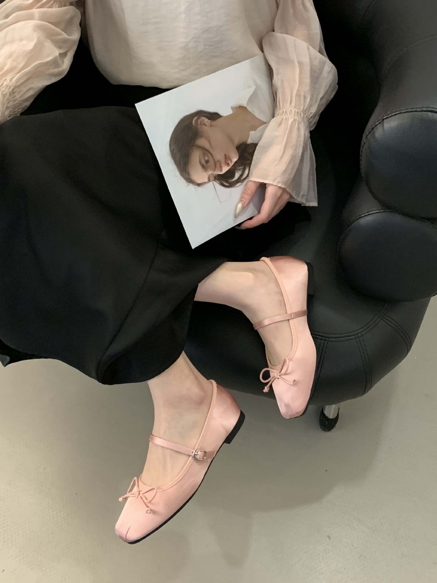 Women's Satin Square Toe Ballet Dance Shoes Fairy Style Flat_voghion.com
