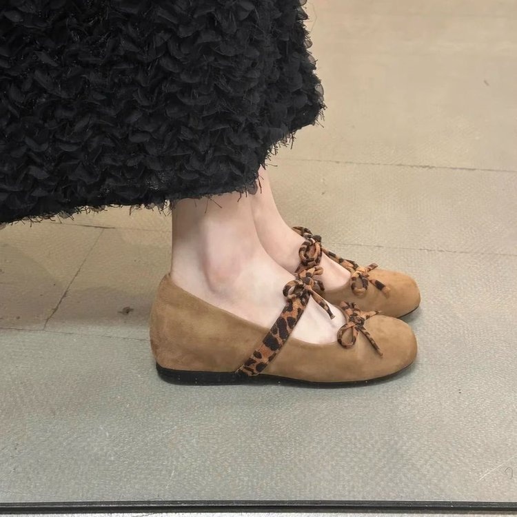 Chaussures de danse mary jane imprimé léopard style rétro_voghion.com