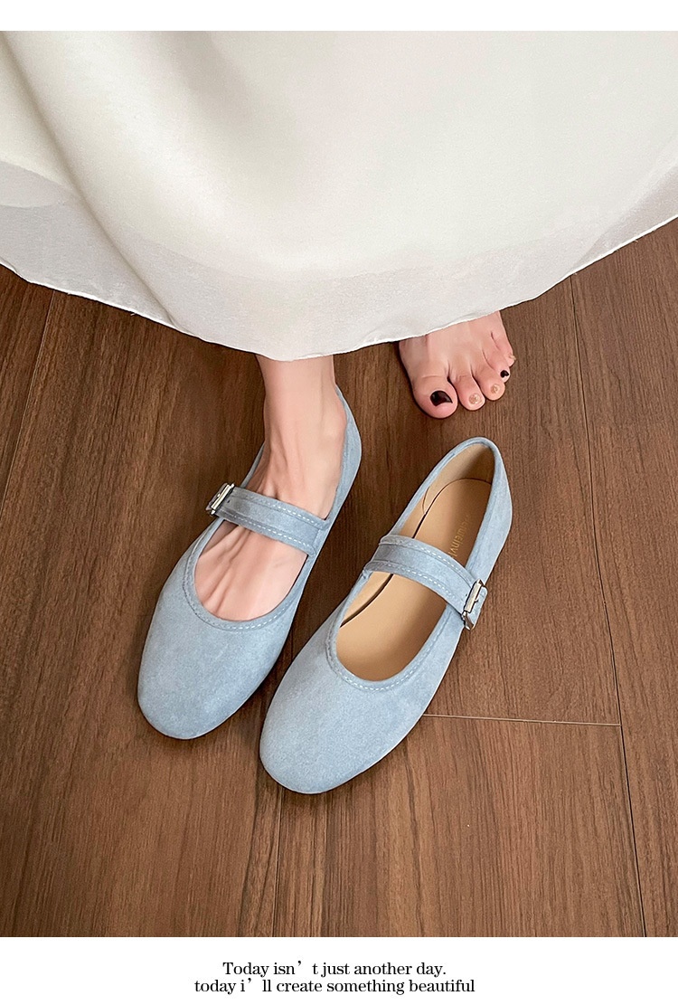 Scarpe da danza mary jane in camoscio stile francese da donna_voghion.com