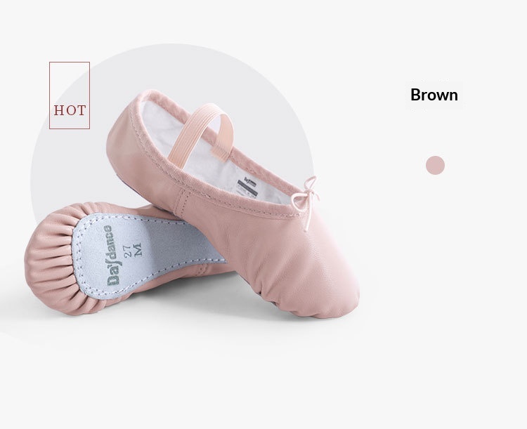 Chaussons de danse classique fille en cuir souple pour ballet_voghion.com