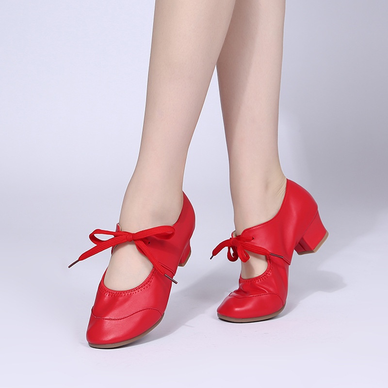 Dansschoenen 2025 Nieuwe grensoverschrijdende Latijns-Amerikaanse vierkante lage schoenen met zachte zool voor dames, moderne dansschoenen_voghion.com