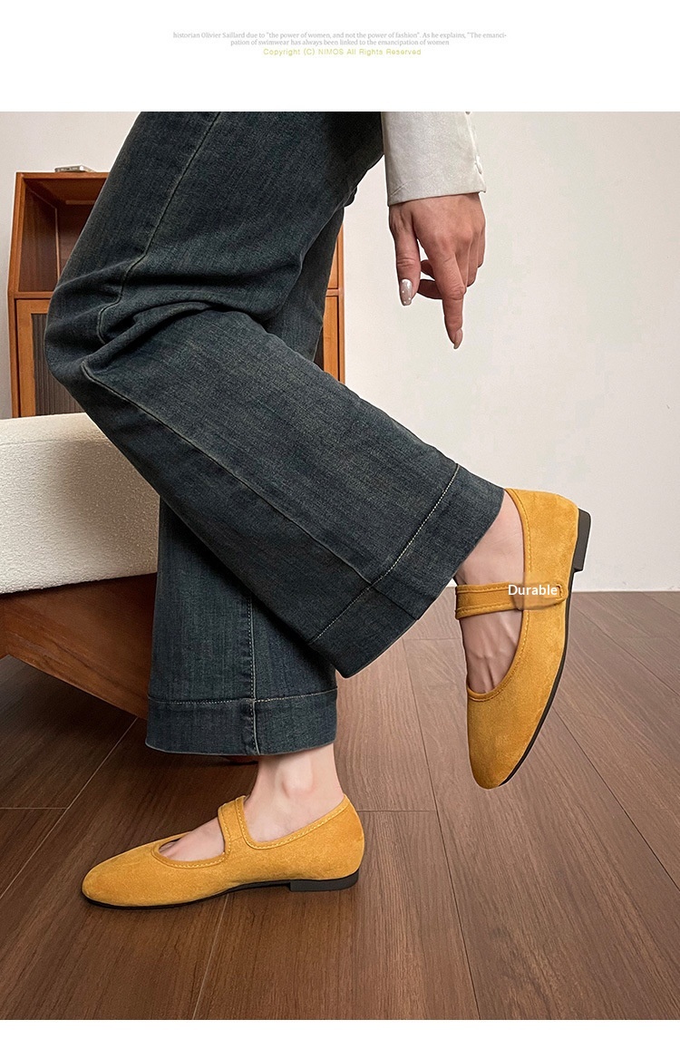 Scarpe da danza mary jane in camoscio stile francese da donna_voghion.com