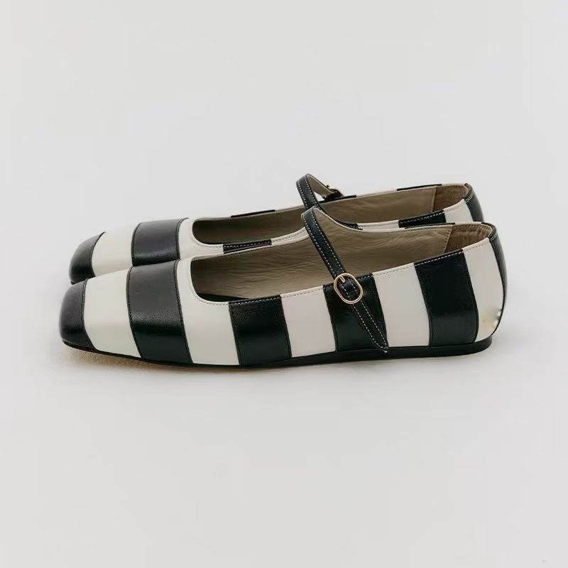 Zapatos De Baile Estilo Retro Con Patrón De Cebra Para Mujer_voghion.com