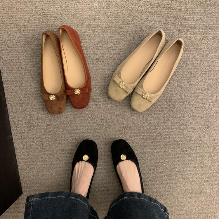 Zapatos de baile versátiles y de punta cuadrada, estilo delicado, zapatos de noche, bailarinas cómodas de suela blanda sin cordones para mujer._voghion.com
