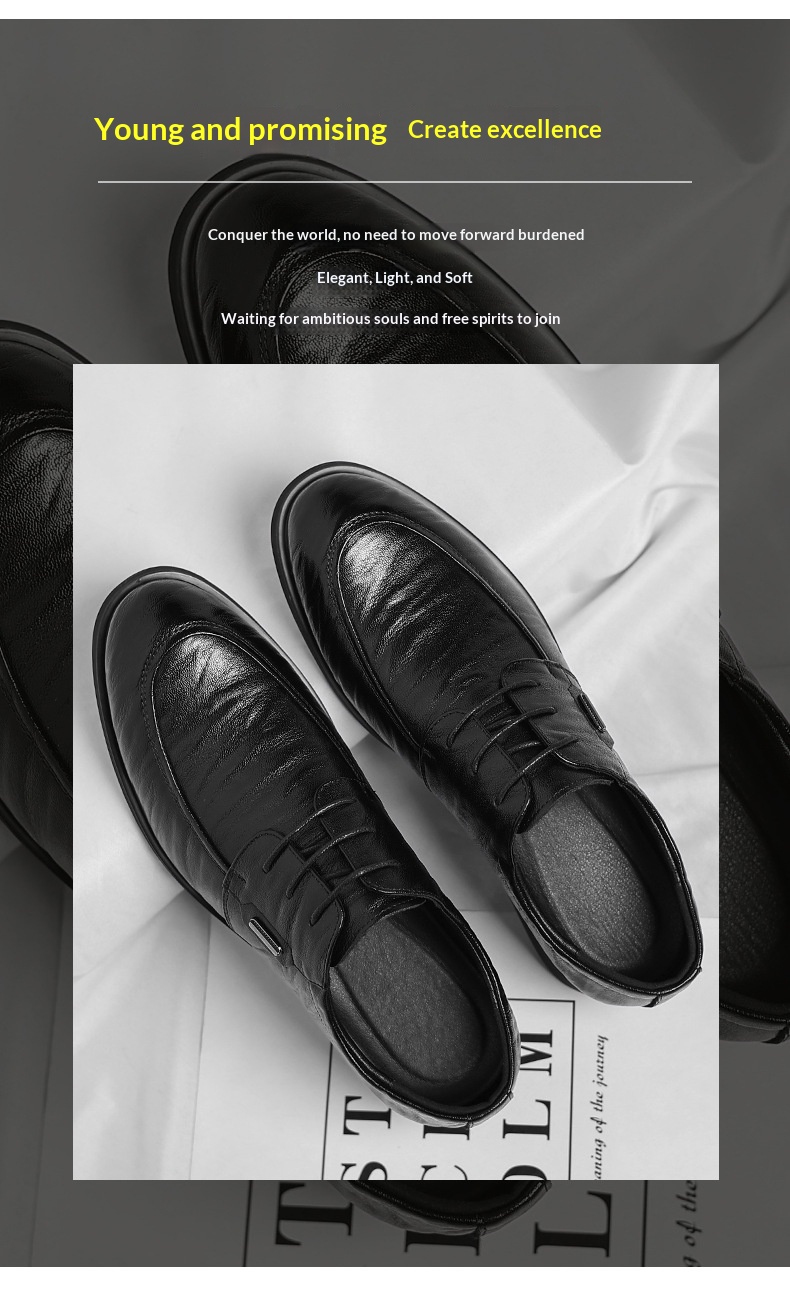Men's Retro Leather Casual Shoes Lace-up Business Formal Style_voghion.com