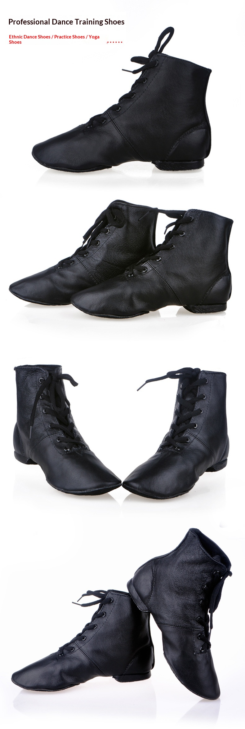 Chaussures de danse professionnelles en cuir véritable pour femme_voghion.com
