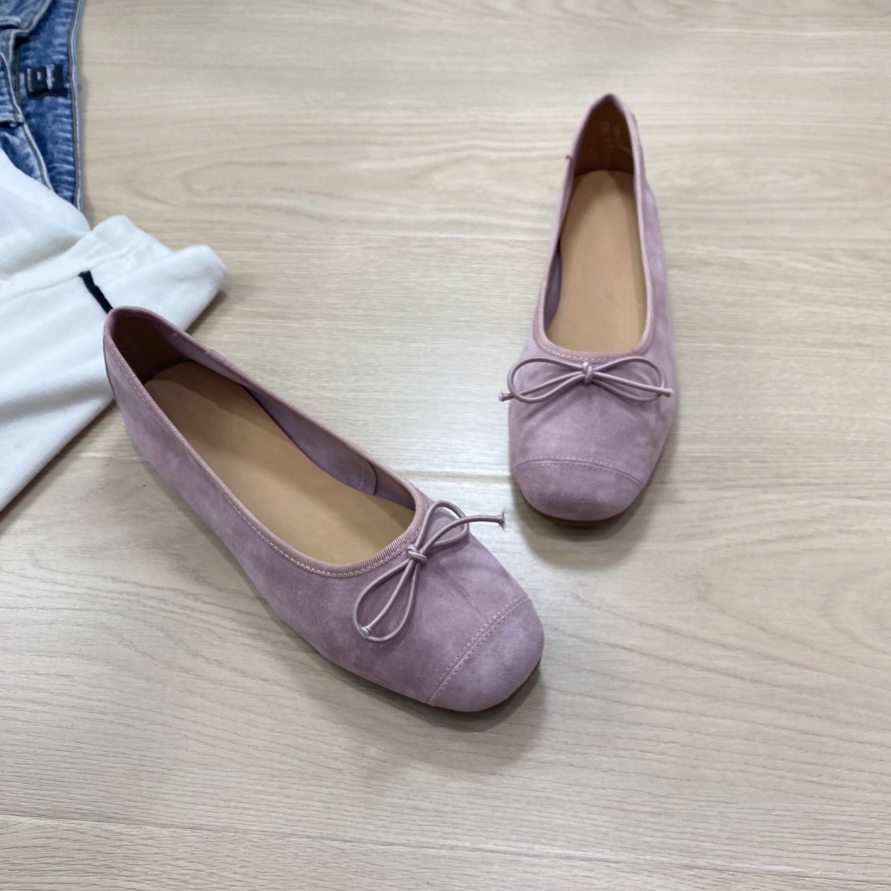 Chaussures de danse ballerines à nœud avec semelle souple_voghion.com