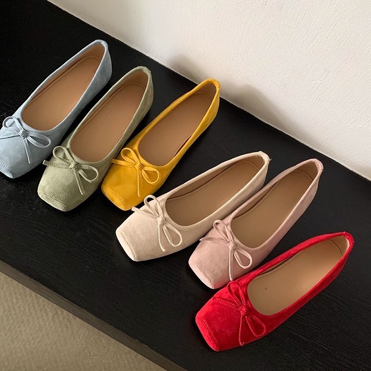 Dance Shoes Flat French Bowknot Women's Red Ballet Flats Spring Summer New Soft Sole Shoes For Women_voghion.com