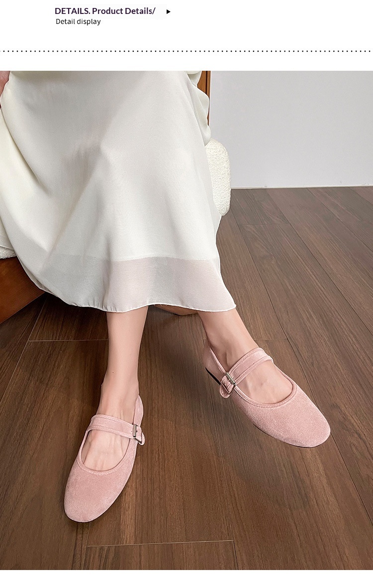 Scarpe da danza mary jane in camoscio stile francese da donna_voghion.com