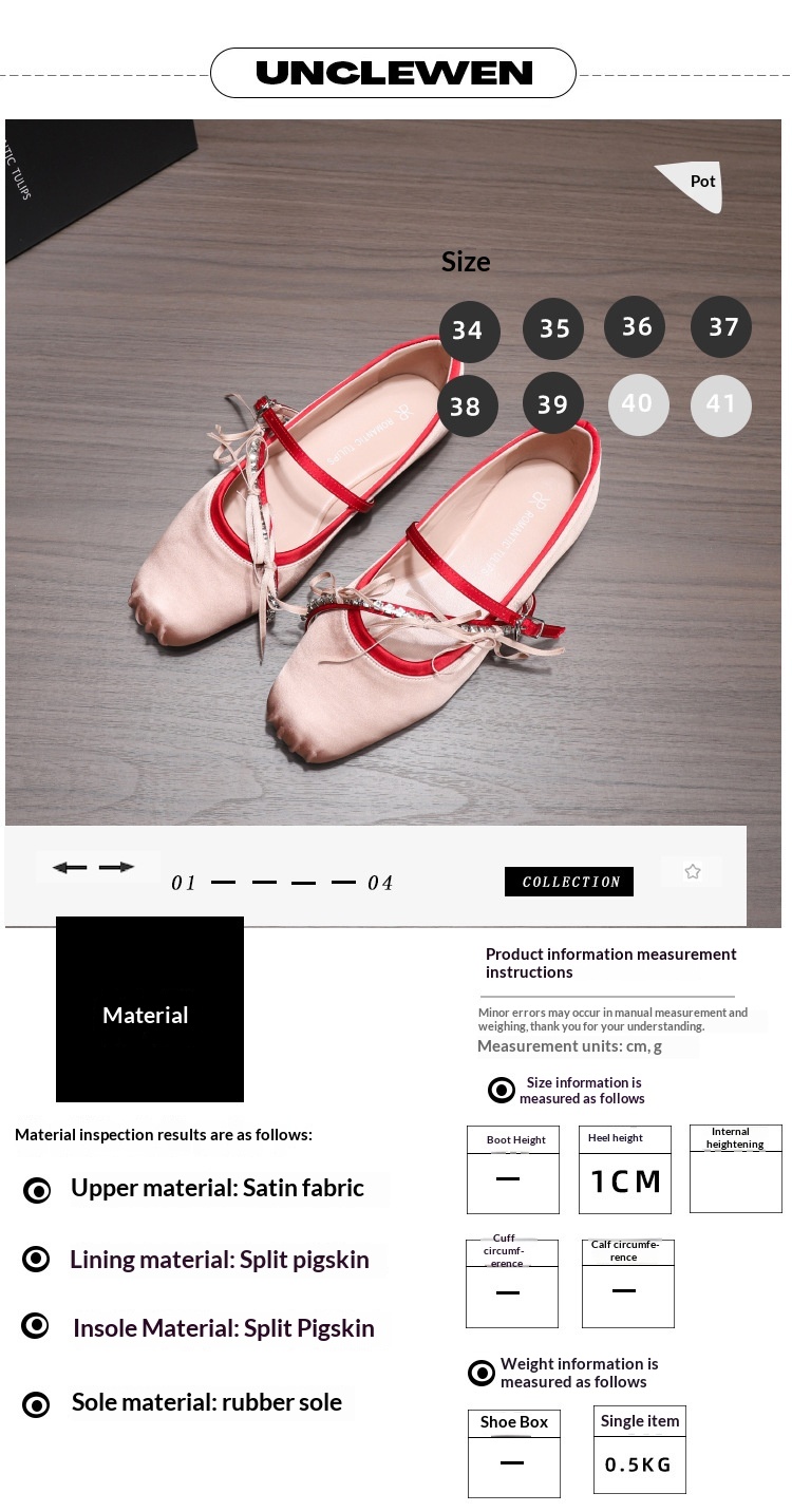 Retro satin dansballeriner med rosett och strass för kvinnor_voghion.com