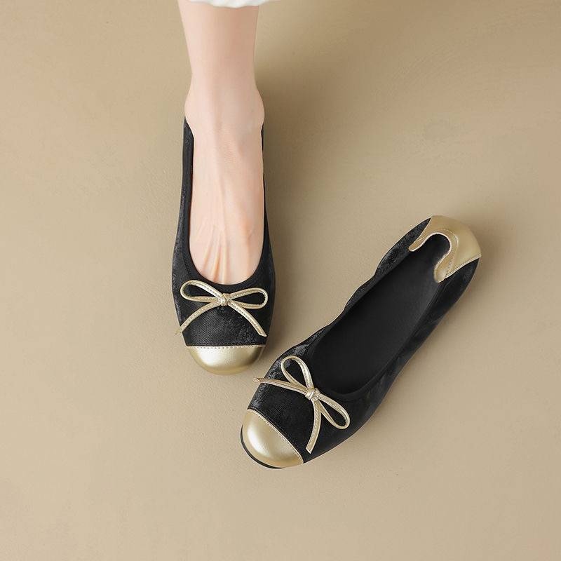 Mocassins plats en cuir véritable, collection été 2025, style féerique, semelle souple, bout ouvert, pour femmes._voghion.com