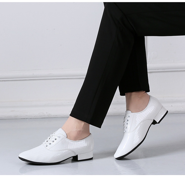 Dance Shoes New Men's White Stone Pattern Women's Soft Sole Square Dance Shoes_voghion.com