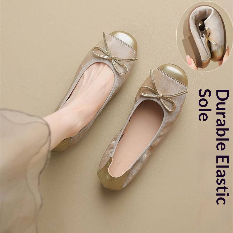 Dance Shoes Genuine Leather Flat Loafers 2025 New Summer Style Fairy Ballet Soft Sole Shallow Mouth Single Shoes For Women_voghion.com
