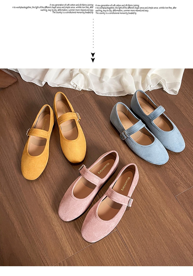 Scarpe da danza mary jane in camoscio stile francese da donna_voghion.com