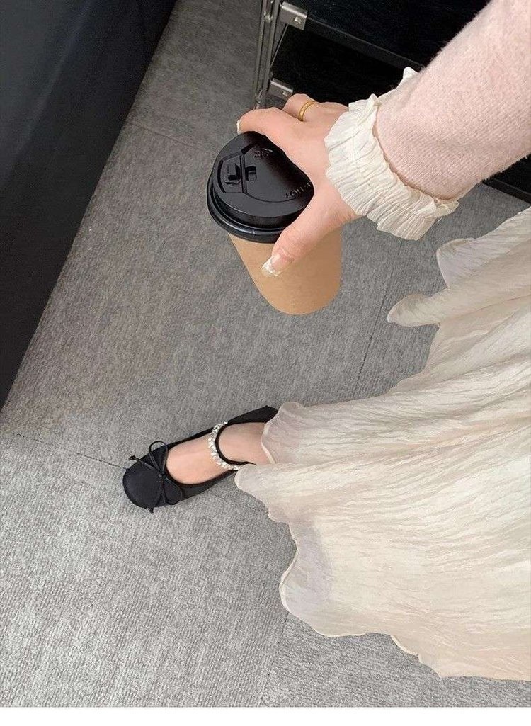 Satin Rhinestone Bow Ballet Dance Shoes With Height Increase_voghion.com